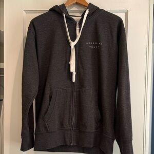 Artisans Charcoal gray Zip Up Hoodie with Ribbed Cuffs